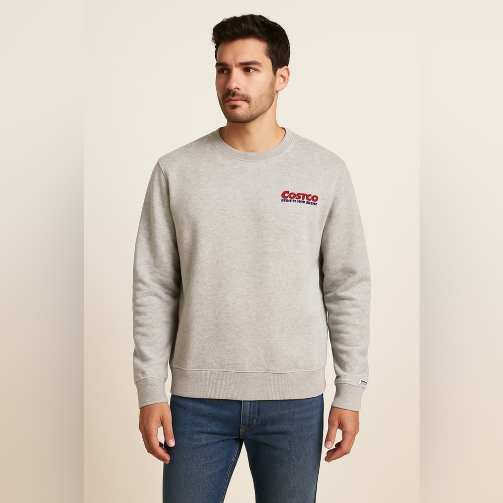 Kirkland Signature Costco Crewneck Sweatshirt Grey Men’s Size L